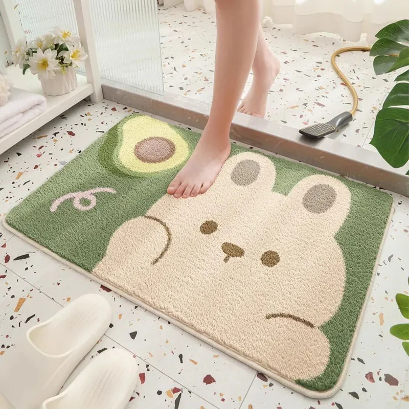 

Non Slip Bathroom Rugs Mat Cartoon Fluffy Super Absorbent Toilet Rug Ice Bath Cute Tapete Antiderrapante Bathtub Accessories