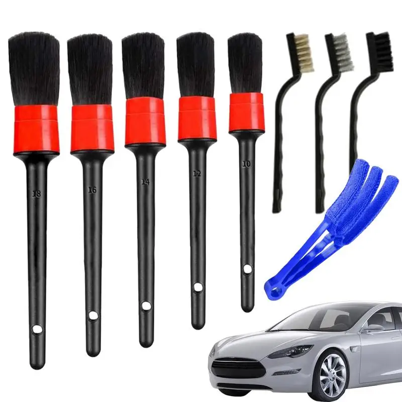 

Car Cleaning Kit Cleaning Detailing Brushes For Car Interior Portable Soft Bristle Cleaning Brush For Car Dashboard Air Vents