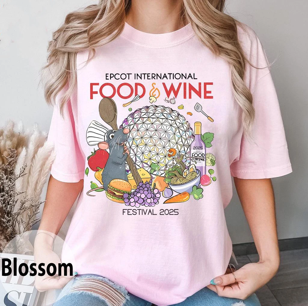 Remy Chef Disney Epcot International Food and Wine Festival 2025 T-shirt Summer Vacation Travel Tee Women's Casual Top