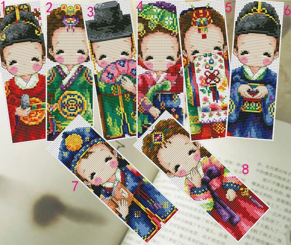 People Craft Stich Cross Stitch Bookmark Metal Silver Golden Needlework Embroidery Crafts Counted Cross-Stitching Kit