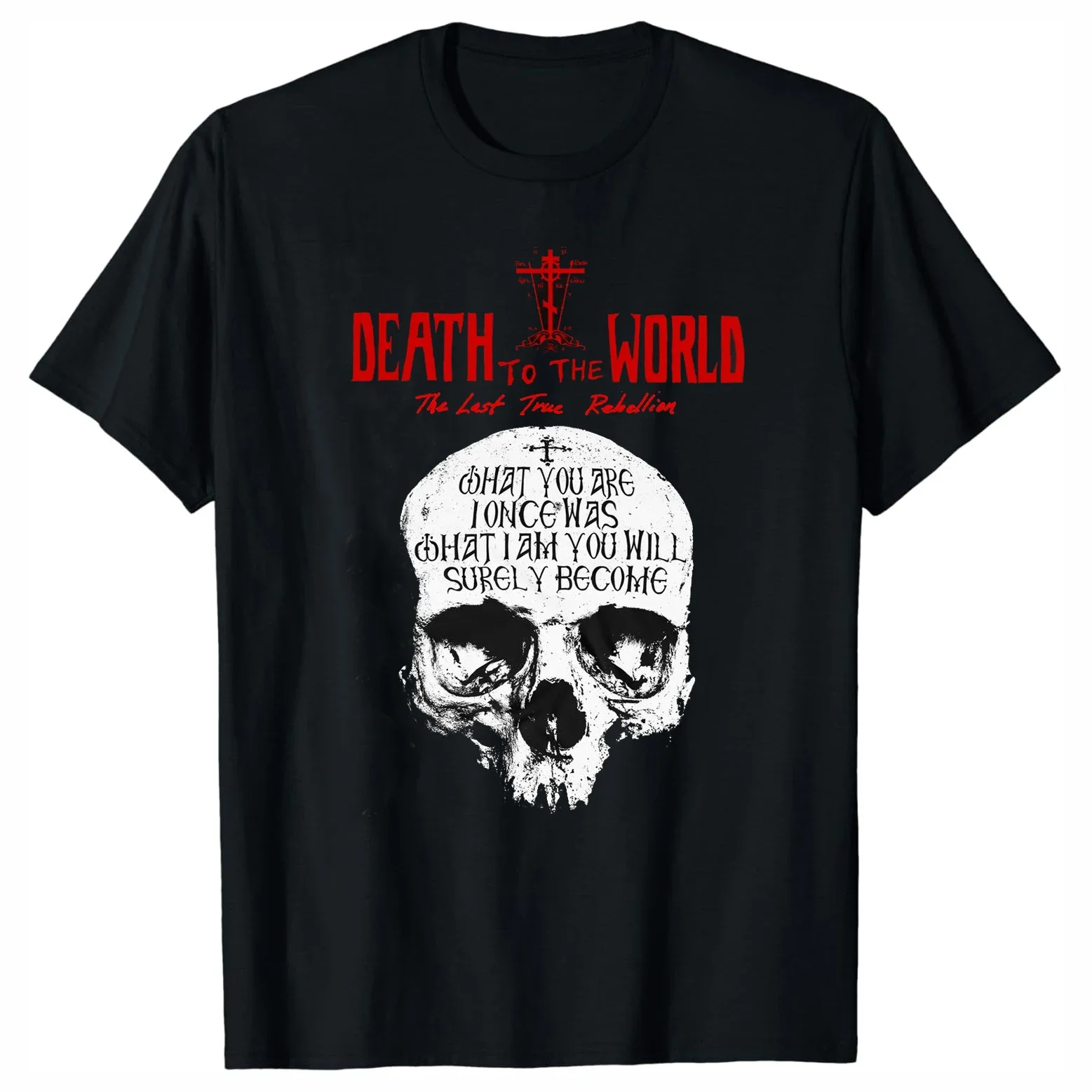 

Summer Short Sleeve Casual Mens Size Russian Orthodox Saying Inscriptions Skull T-Shirt New 100% Cotton O-Neck heavyweight 2026