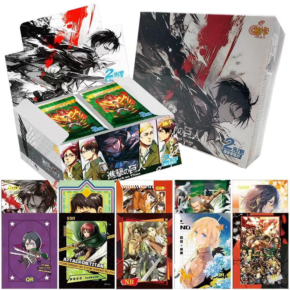 Colección Infantil Ataque a los Titanes, Cartas de Personajes de Anime de Fantasía y Suspense, Regalos Sorpresa para Fiestas Familiares de Navidad