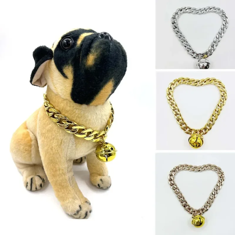 Pet Necklace Fashion Dog Accessories No Discoloration in Electroplating Cat Collar with Bell Pet Jewelry Necklace Dog Chain