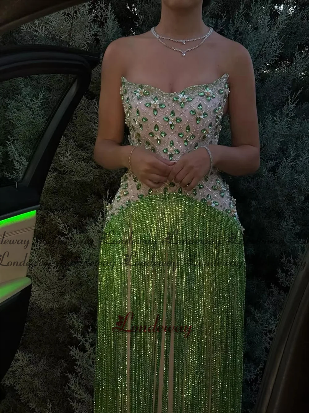 Londeway فساتين لحضور الحفلات الموسيقية الفاخرة على شكل حرف a حجر الراين شرابة المملكة العربية السعودية حفل فيستدو دي فييستا فستان سهرة مخصص