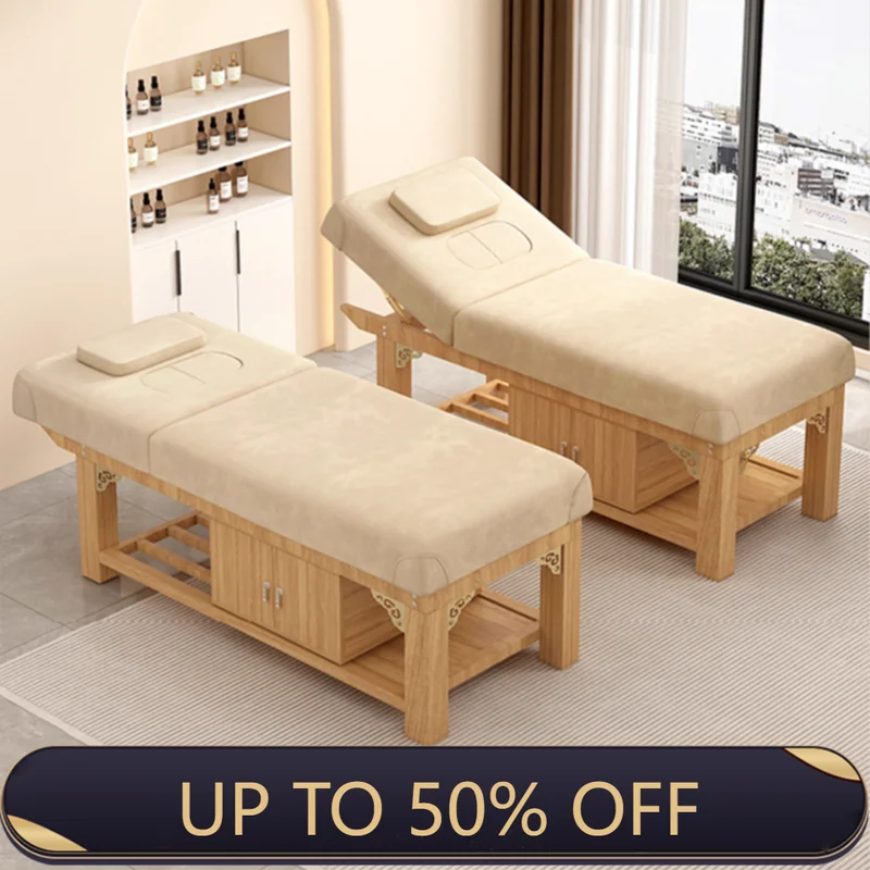 Minimalist Rustic Massage Bed Adjustment Storage Modern Classic Lash Bed With Breast Cutout Adult Camilla Masaje Salon Furniture