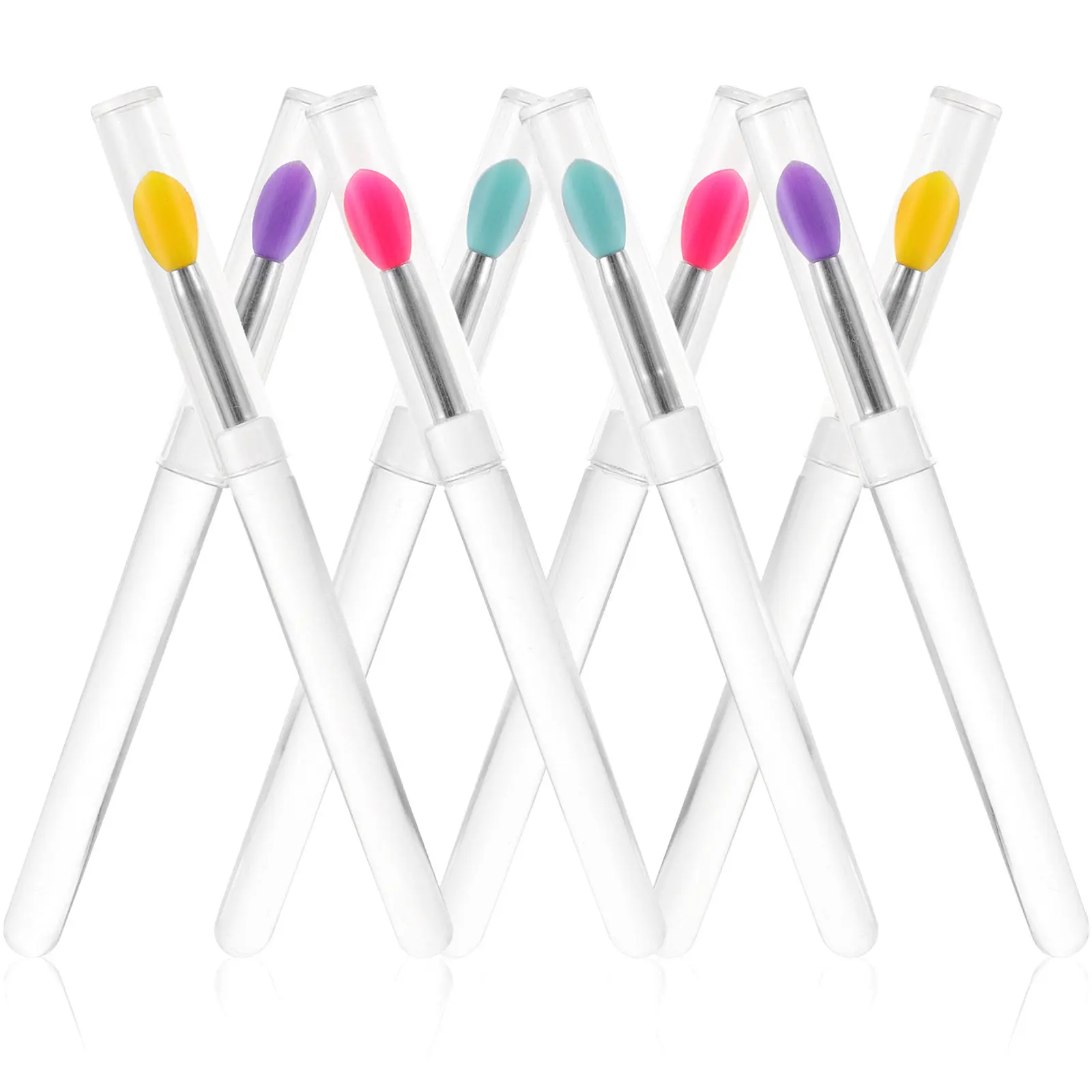 

Набор из 8 силиконовых аппликаторов для губ с прозрачной ручкой, многоразовые, компактные, для макияжа и блеска для губ