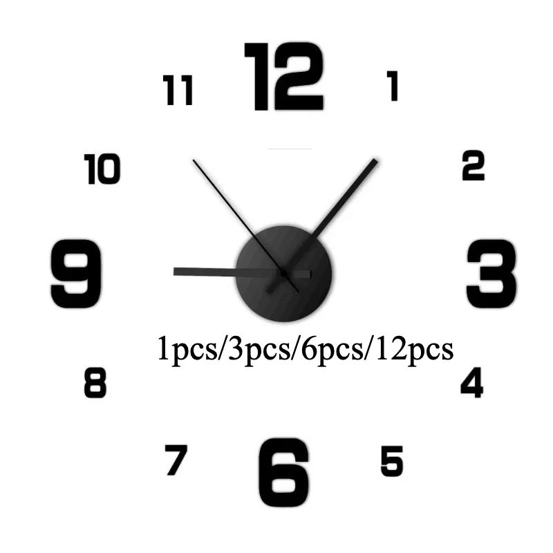 Image of 2026 Wanduhr Modernes Design Große 3D DIY Quarz Mode-Uhr Acrylspiegel Aufkleber Wohnzimmer Heim-Dekorationen Deko-Uhren