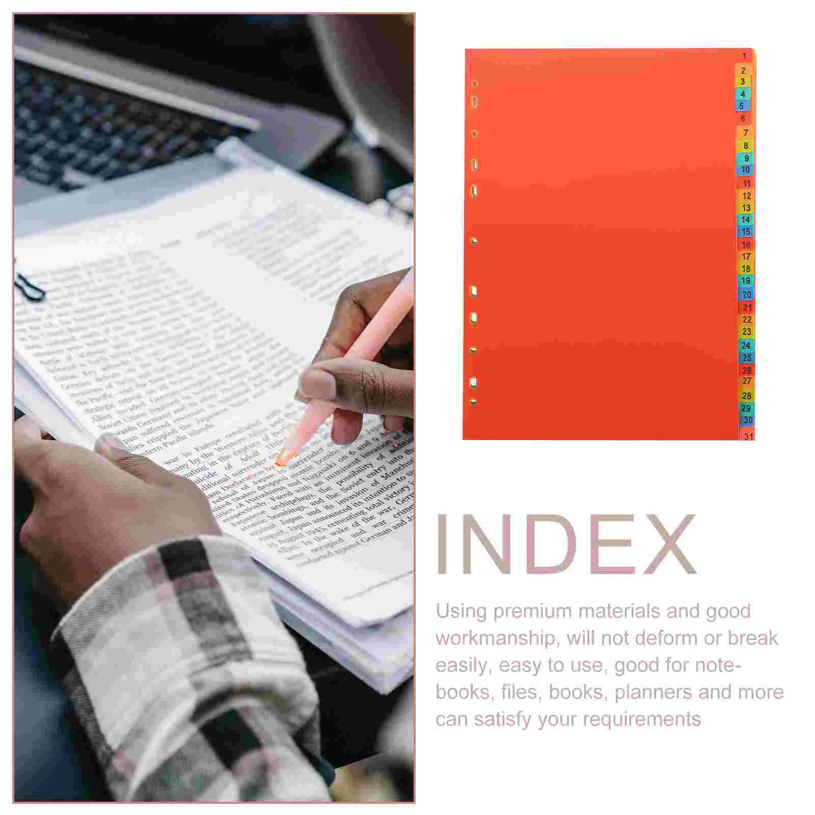 File A4 Index Divider Coloured Card Notepad Tabs Binder Punched Dividers Office The Notebook