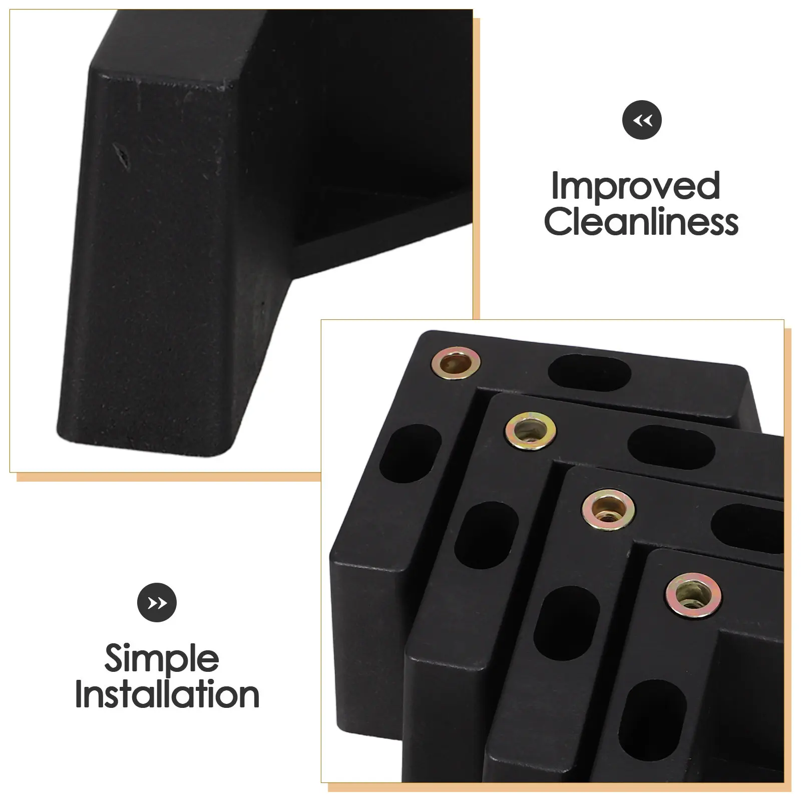 4Pcs Sofa Feet Plastic L Shaped Furniture Legs Replacement Feet Leveling for Cabinet Dresser Chair Bed Table M5 Screws