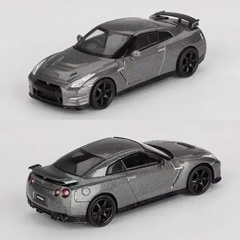 ما قبل البيع MINIGT 1089 1:64 NISSAN GTR R35 2013 رمادي معدني داكن NISMO R35 CRS نسخة دييكاست نموذج سيارة مجموعة اللعب