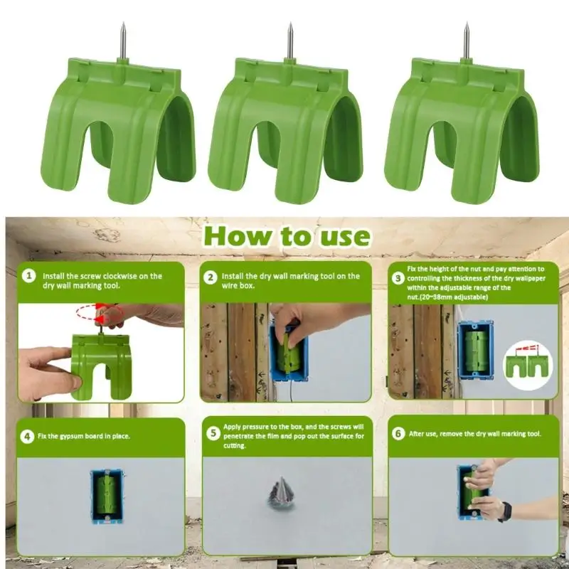 Genaue wiederverwendbare Sockel -Markierungshandbuch für Gipsboard -Outlet -Installation Easy Alignment Professional oder Home