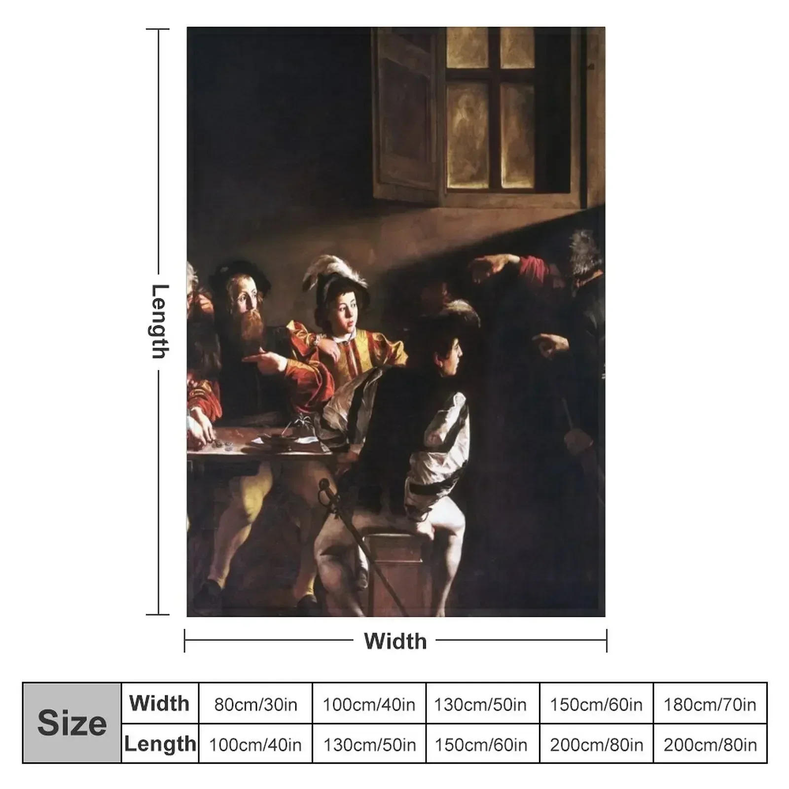 Caravaggio The Calling of Saint Matthew Throw Blanket Bed linens Moving Sleeping Bag Travel Blankets