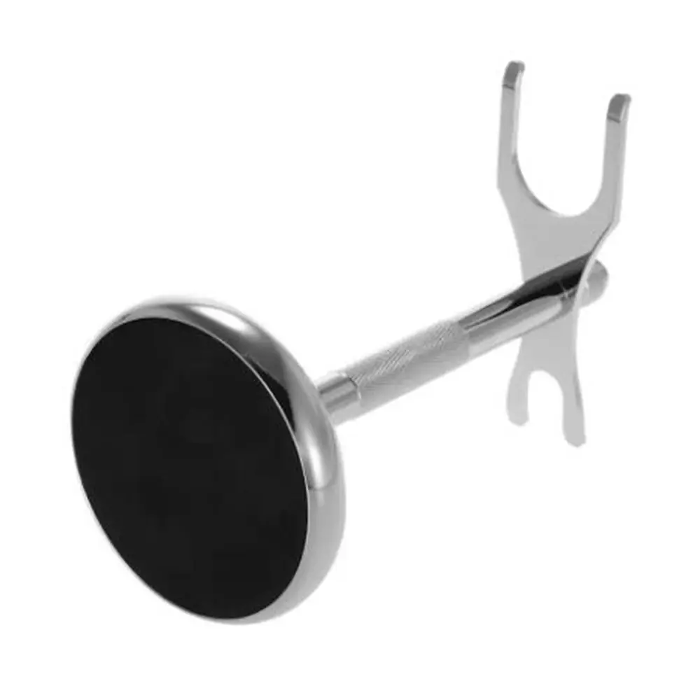 

Alloy Construction Razor and Brush Stand Chrome Finish Extra Wide Openings Shaving Brush Stand Weighted Bottom Safety