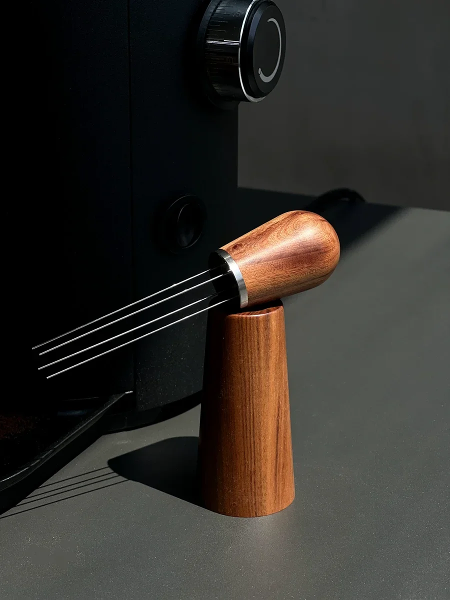 

for coffeeislife Italian coffee cloth powder needle solid wood base