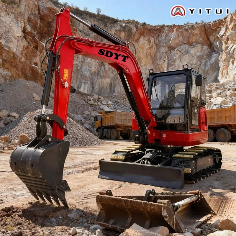 

Mini Excavators With 2.4-Ton Customized Large Arm Side-Swinging Can Dig Permafrost Gardens And Farms Quick Delivery
