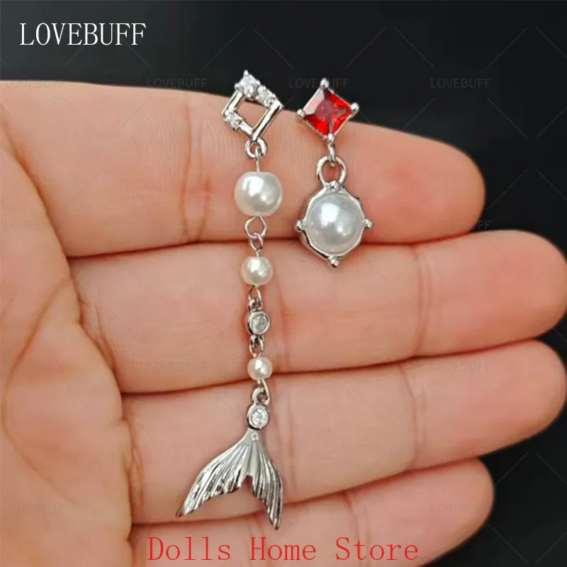 

Rafayel Love and Deepspace Anime Ear Stud LaDs Heartbeats Ablaze Ignited Echoes Fishtail Pearl Earrings Birthday Gift