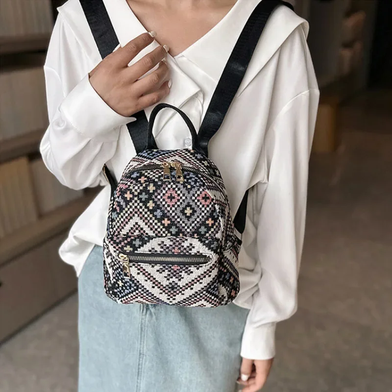 Retro Women Small Backpack Fashion School Bags Female Causal Children Travel Shopping Girl Backpacks Schoolbags Feminina Bag