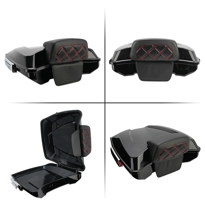 Motorcycle Rear Storage Box Trunk Tail Box Case Trunk For Harley Touring Electra Street Glide Ultra Classic Road King 1997-up