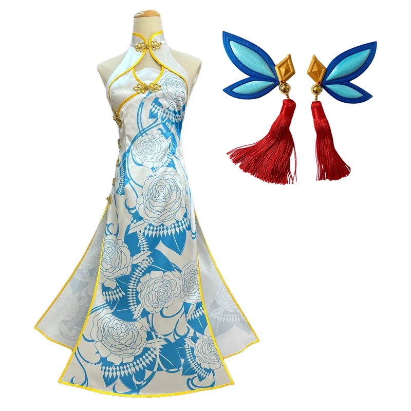 

FC6HOLOUN OSHI NO KO Anime Ai Hoshino Cosplay China Costume Cheongsam Chi-pao Sleeveless Dress@FC8！