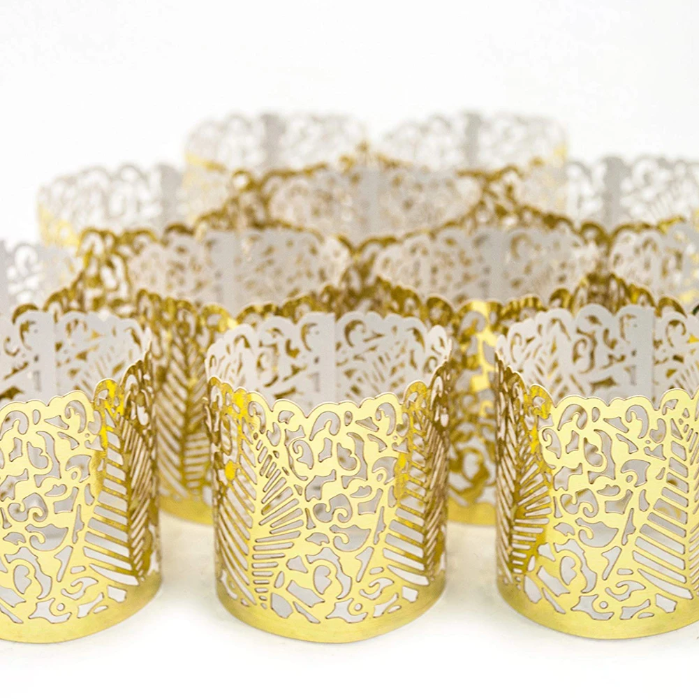 6Pcs/Pack Hollow Lampshade Set For LED Candle Light Laser Cut Hollowed-out Decorative Wraps Lamp Covers
