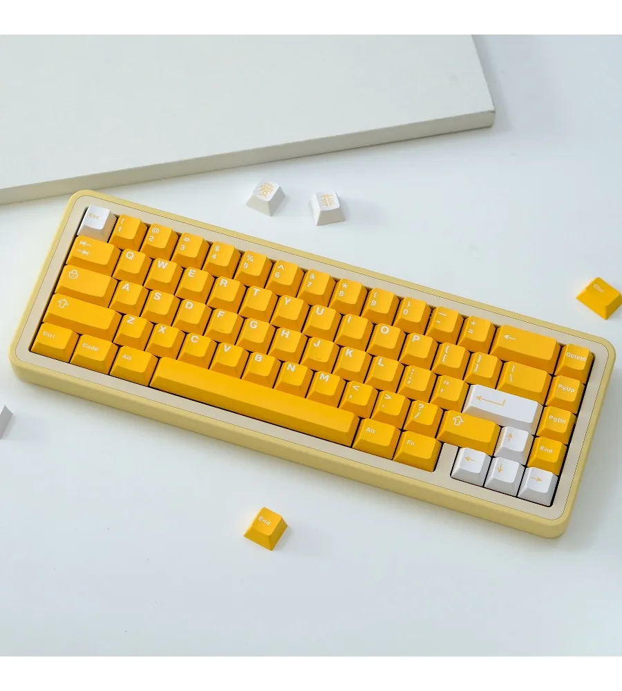 Keycap personality two-color original height ABS yellow orange white keycap