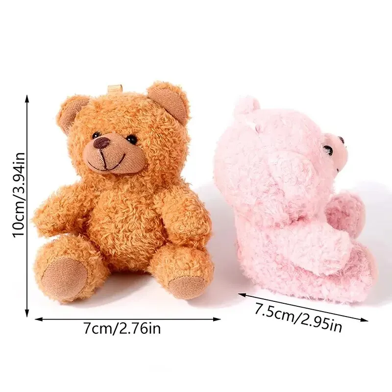 10CM Cute Cartoon Bear Plush Doll Stuffed Dolls Keychain Bags Pendant For Kids Girls Birthday Gifts