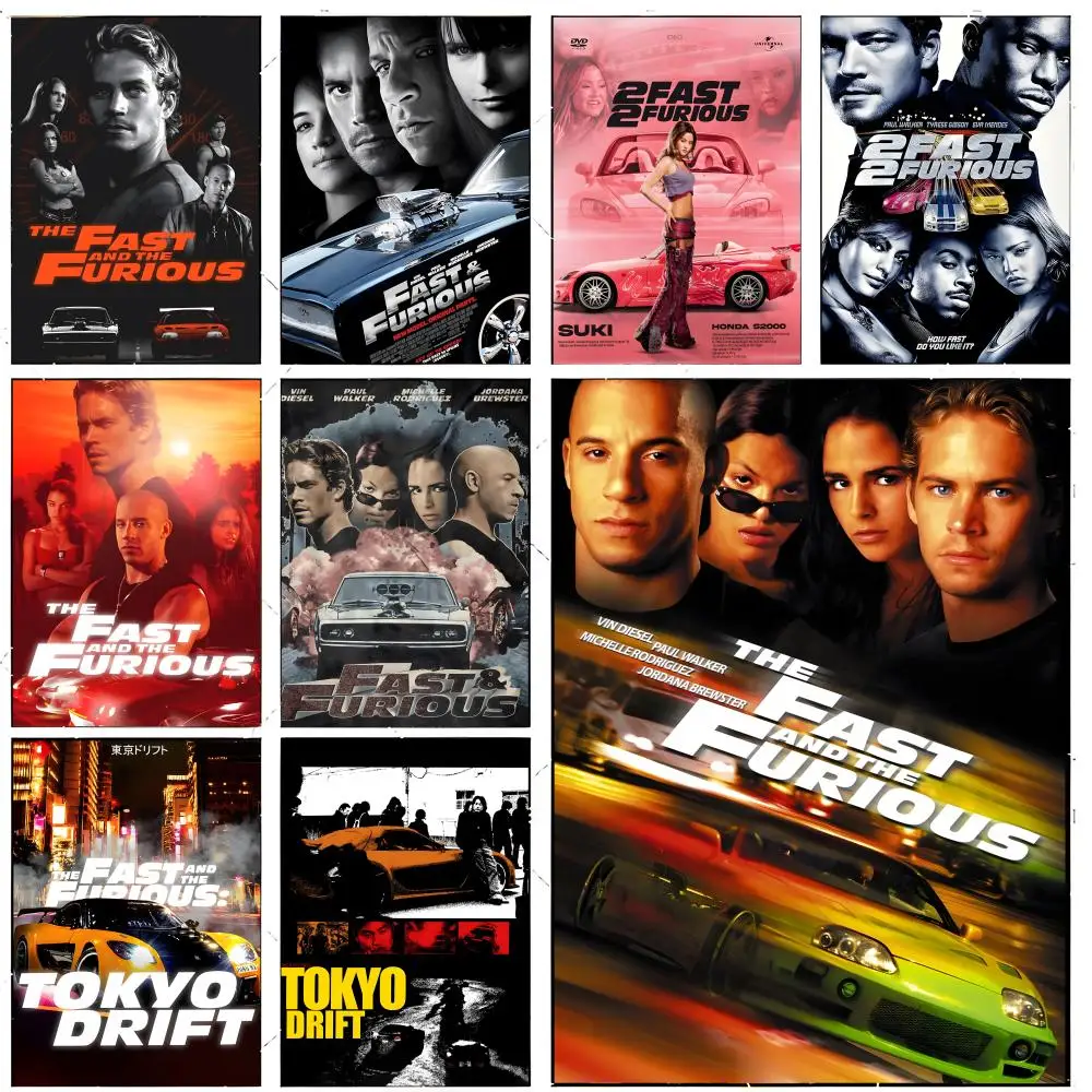 Action Racing F-Fast and Furious Poster Premium Decor Art & Gift for Household Lounge Home Ornaments