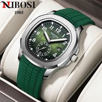 NIBOSI Luxury Watches For Men Stainless Steel Luminous Chronograph Silicone Strap Sports Waterproof Men Watch relogios masculino