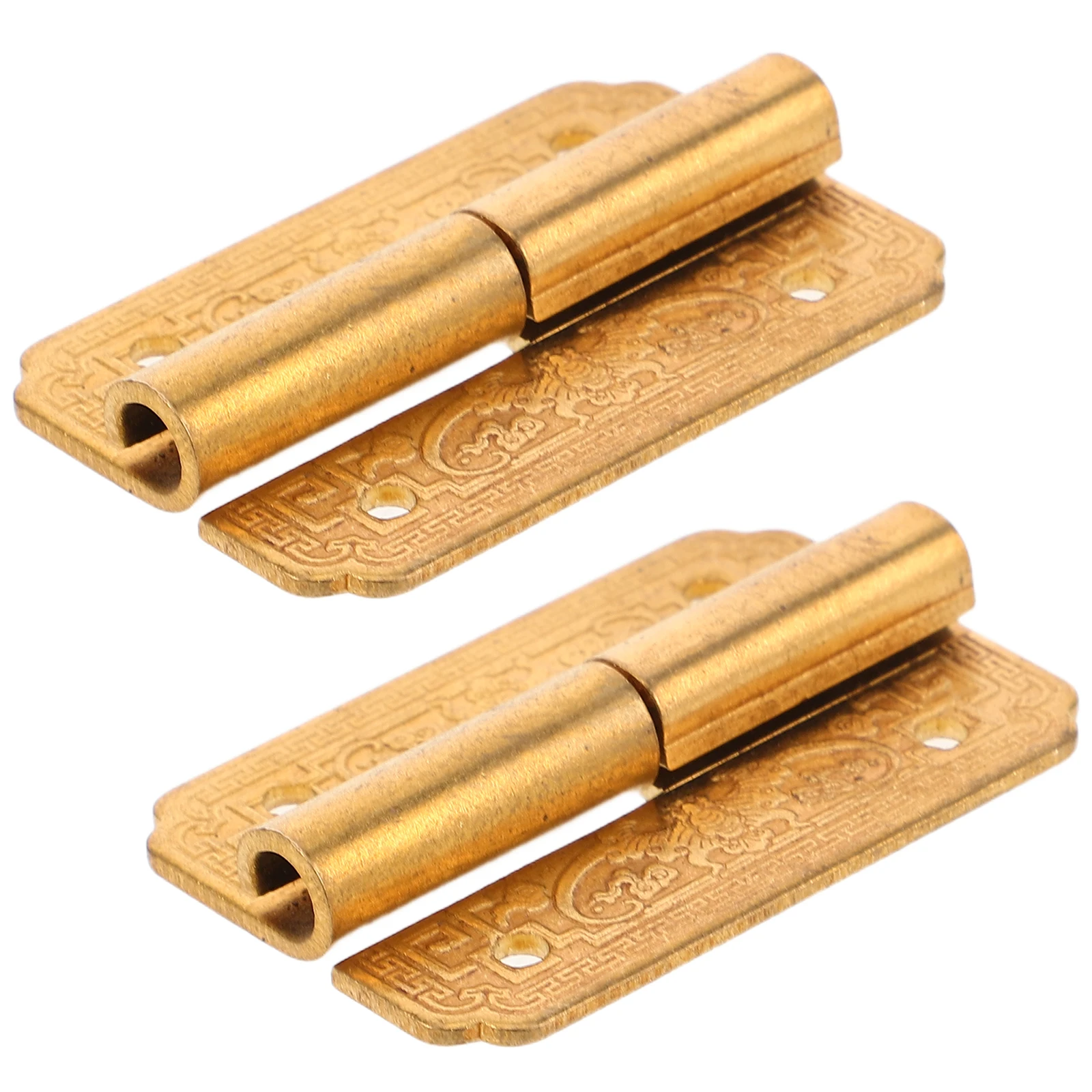 

2 Pcs Hardware Brass Hinge Hinges for Wooden Boxes Jewelry Chest Gift Vintage Furniture Cabinet Drawer