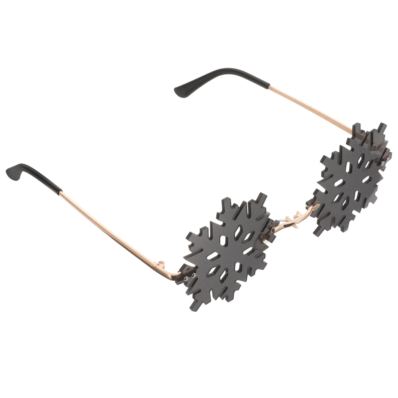 

1Pair Rimless Snowflake Sunglasses Frameless Xmas Party Glasses Creative Photo Props Snowflake Eyewear for Birthday Club