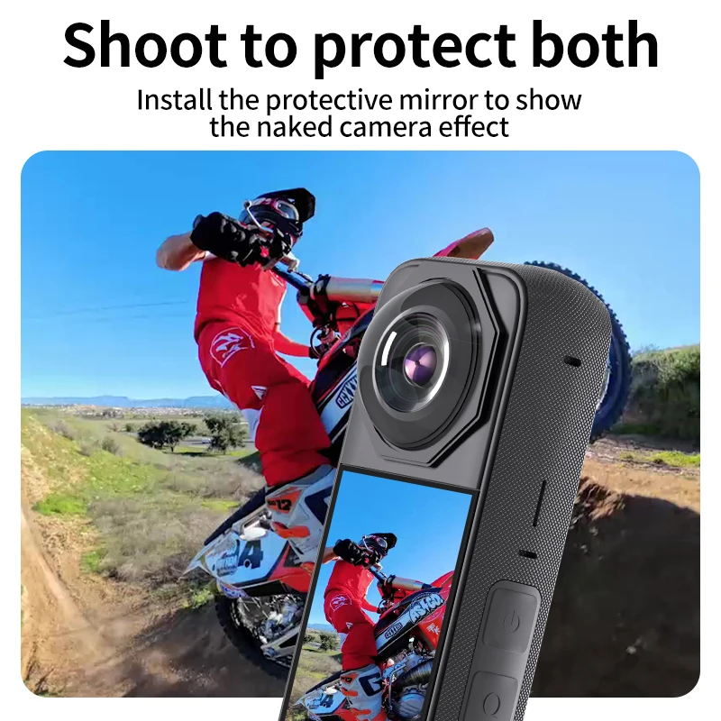 For insta 360 x3 glass protective mirror panoramic action camera insta 360 x3 adhesive tempered lens film accessories