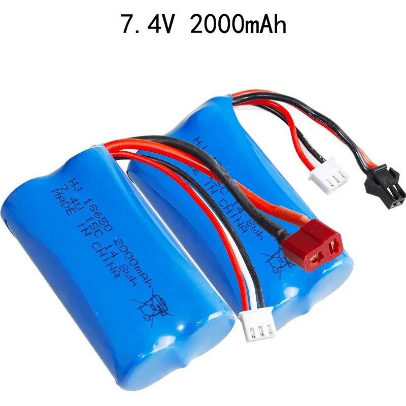 Akumulator 18650 7,4 V 2000 mAh 15C z 2 wtyczkami o dużej rzeczywistej pojemności do zdalnie sterowanego samochodu Offroad Power Bank Li Lon