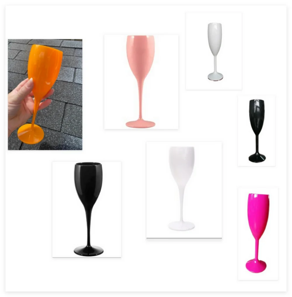 1 Uds. Vasos de champán de plástico tipo flauta, copas de vino, vasos blancos para beber, adecuados para bares, clubes, restaurantes, hogar, fiestas