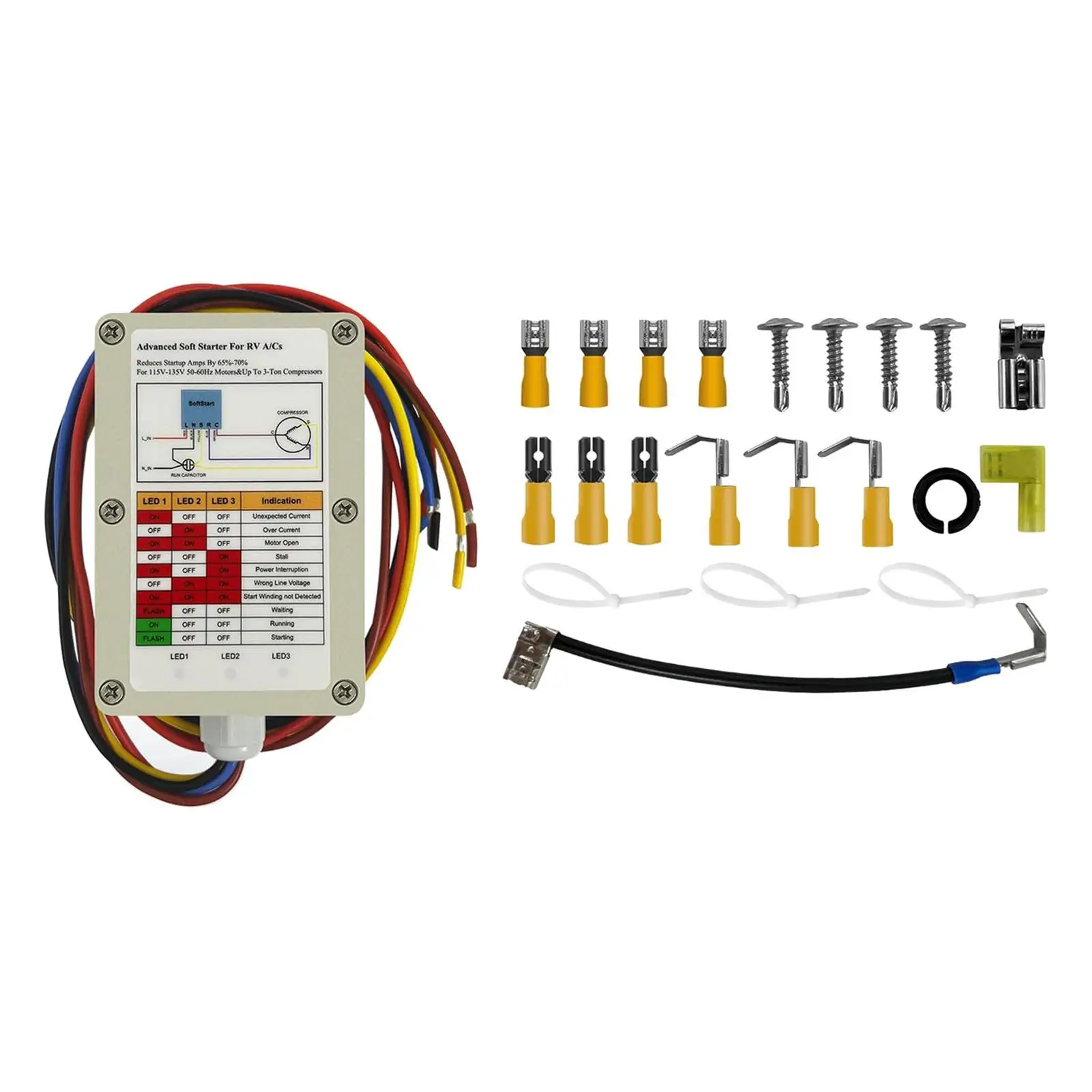 Air Conditioner Soft Start Kit with Generator Maintain Electrical Equipment Replaces Asy-364-x20-ip for RV Trailer Car Auto