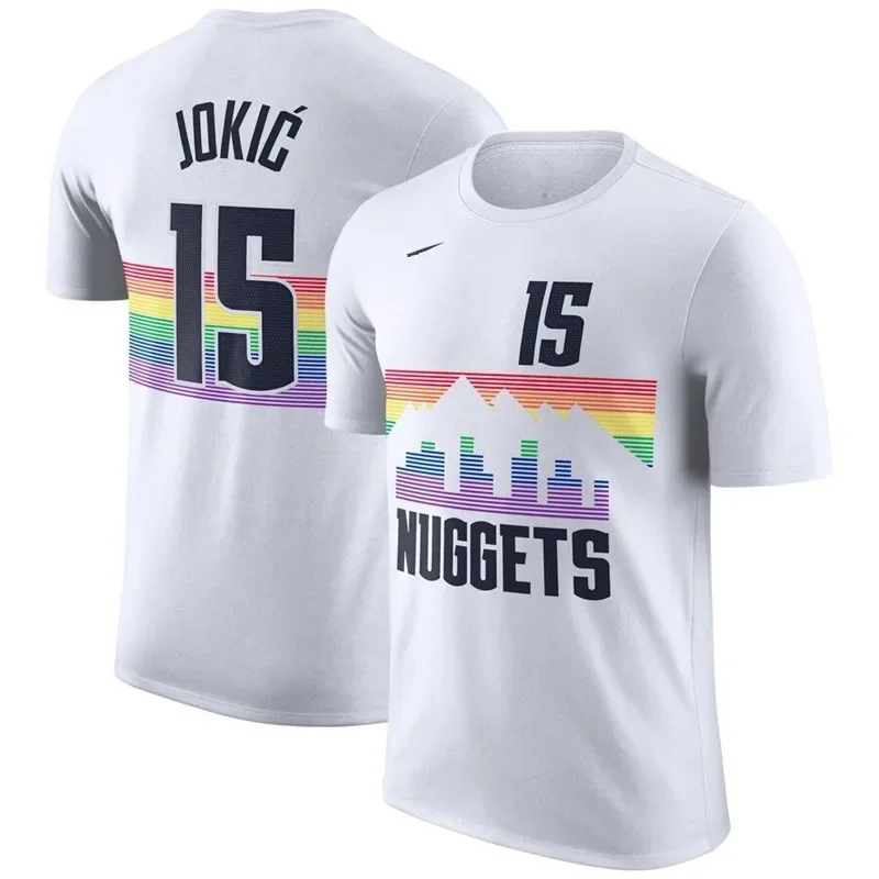 Popular Football Jokic No.15 Nuggets Championship Shirt Same Shirt Men's and Children's T-shirt Comfortable and Breathable