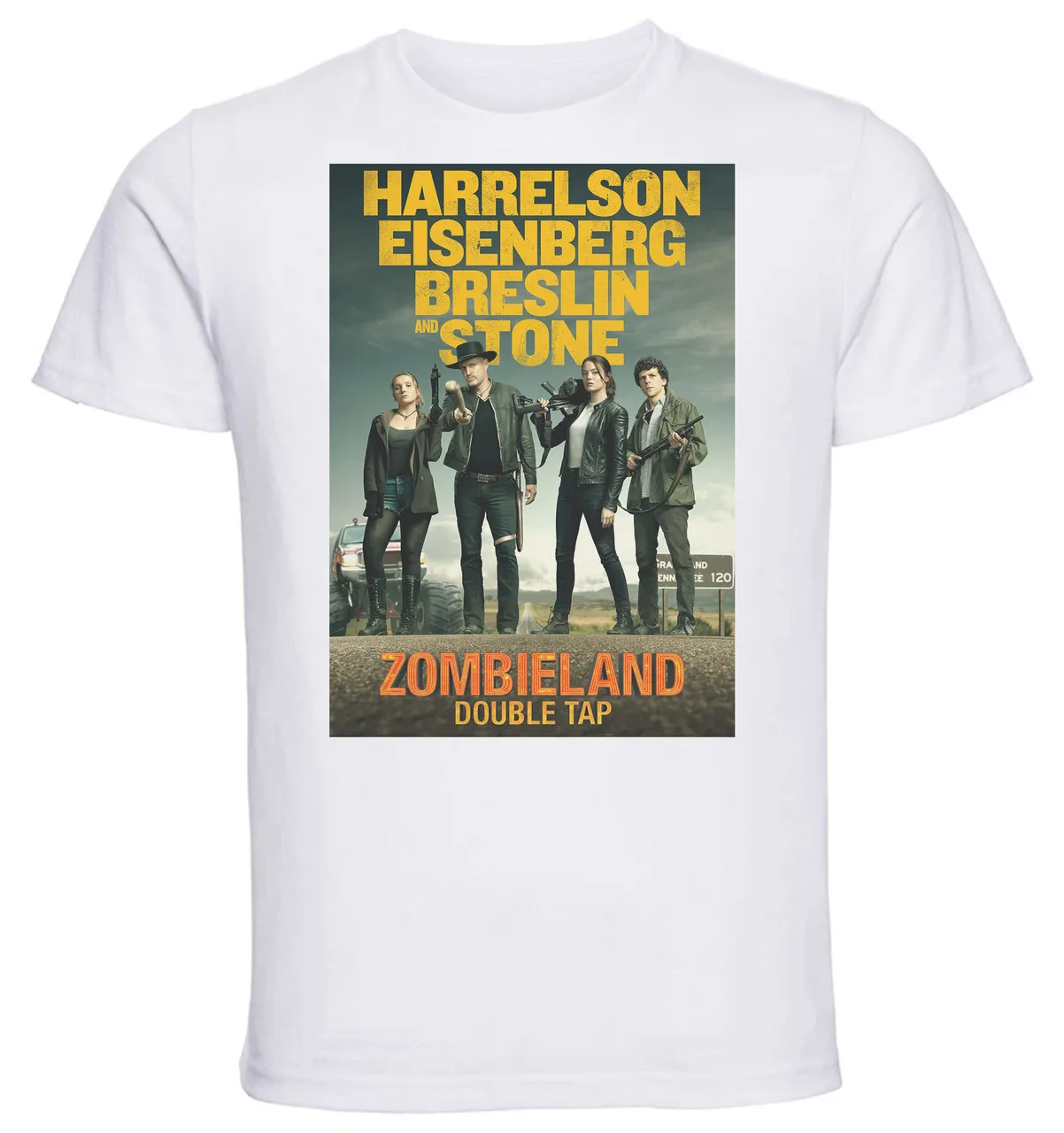 T-Shirt Unisex White Playbill zombieland double tap doppio colpo