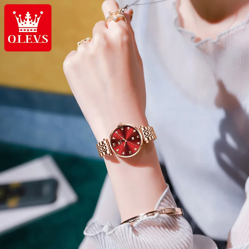 Orologio da donna di marca OLEVS Orologio al quarzo Funzione calendario Moda 5866