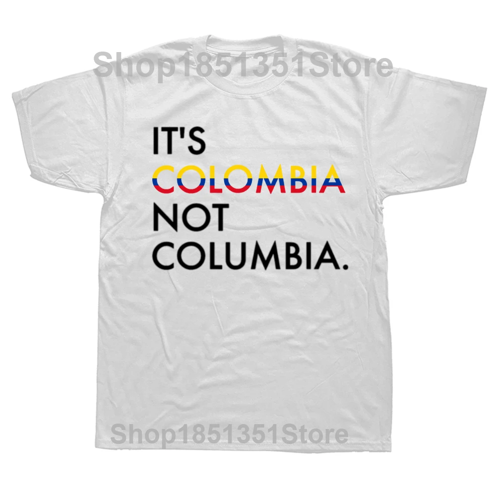 It's Colombia Not Columbia Colombian Camiseta Mujer Colombian Tshirt Hip Hop Cotton Men Tops Tees Fashionable Family T Shirt