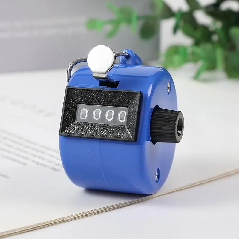 4 Digit Handheld Manual Tally Counter Mechanical Palm Clicker for Bar Guest Counting Warehouse Stock Counting