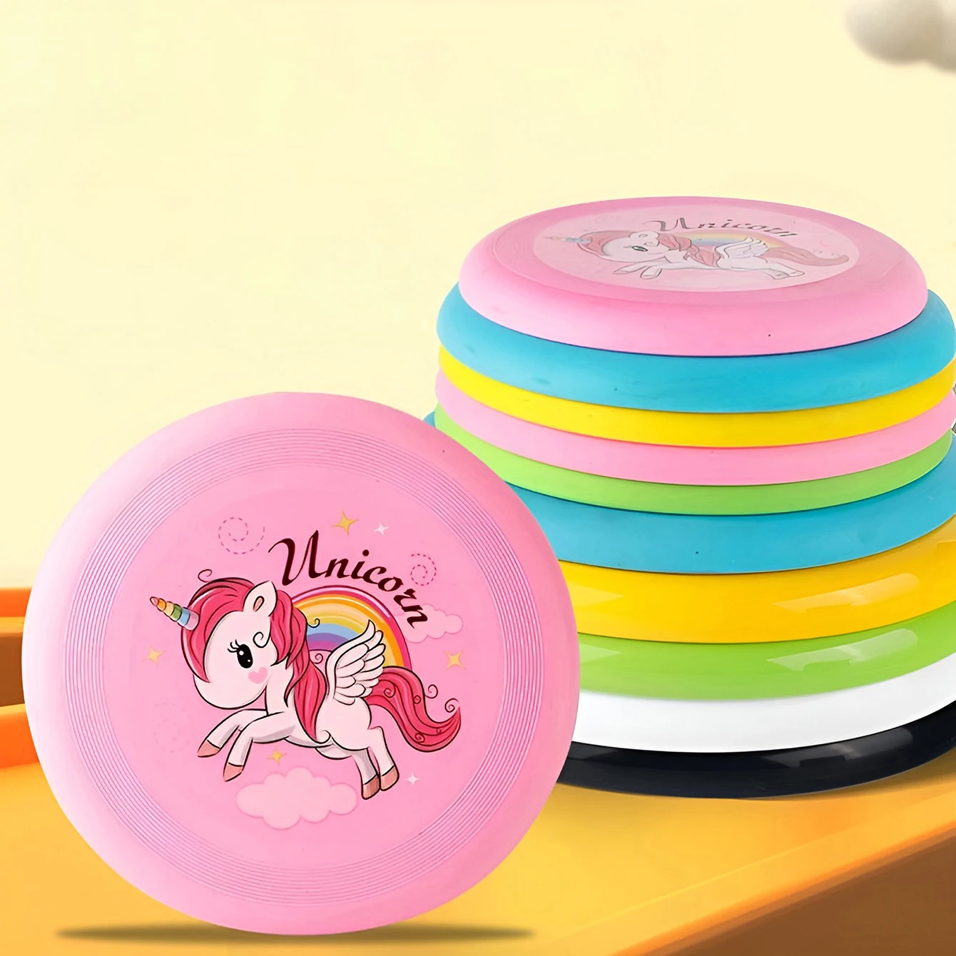 ของเล่นสำหรับการแข่งขันการแข่งขันกิจกรรมจานบินเล่นกีฬาการ์ตูนแสนสนุก