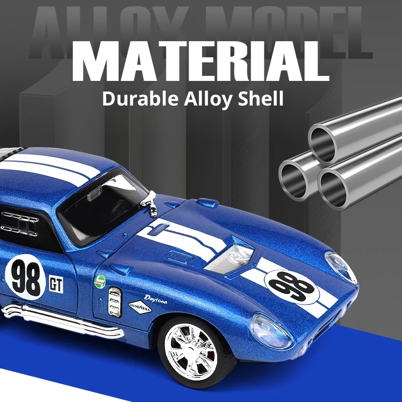 نموذج سيارة شيلبي كوبرا مصنوع من خليط معدني بمقياس 1:32 مع صوت وخفيف لعبة أطفال هدية عيد ميلاد للأولاد #3