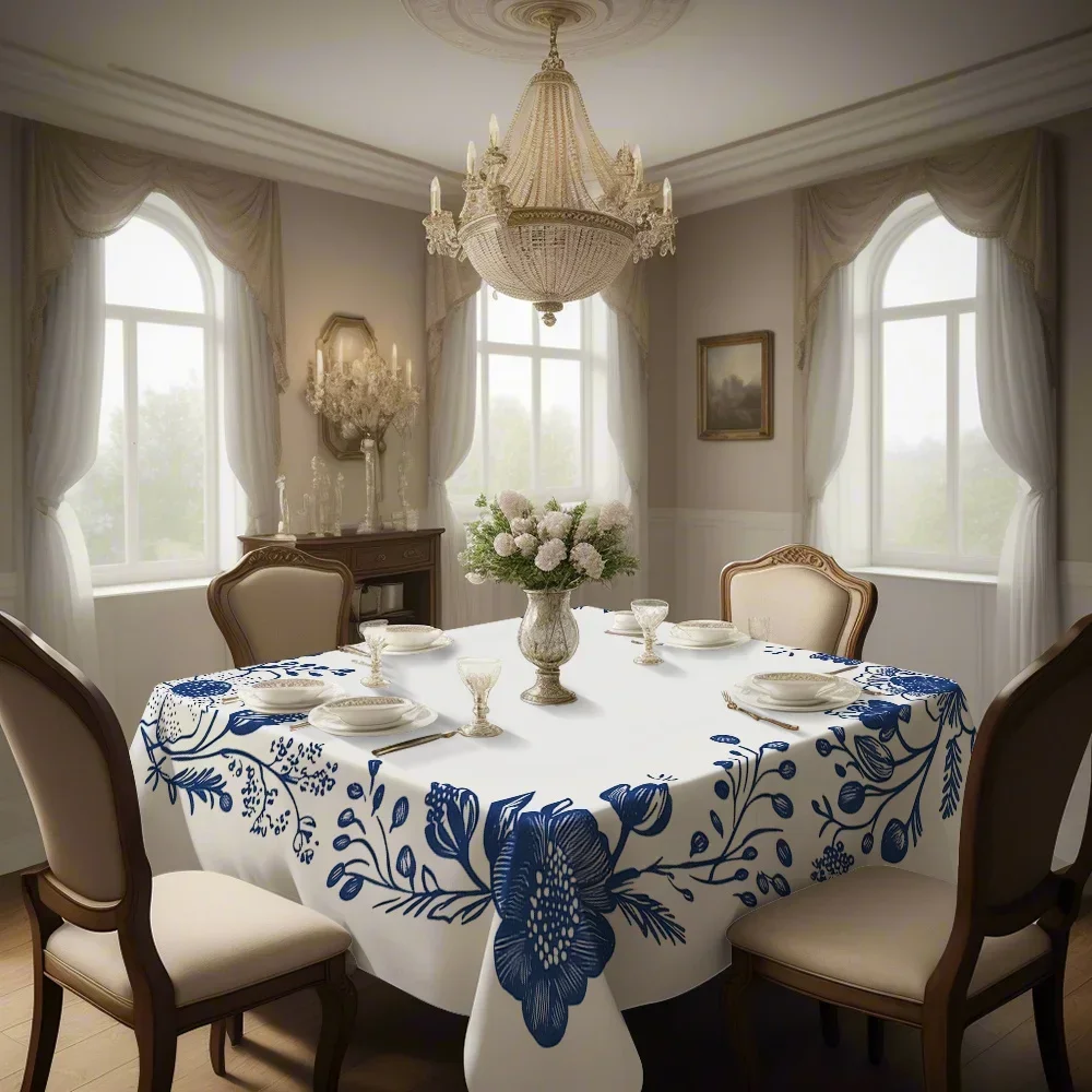 cloth1pc New Simple Printed Square Tablecloth with Edge Locking Process for Living Room Coffee Table YZB