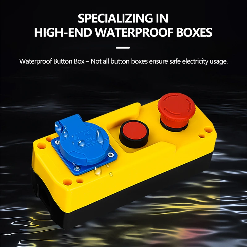 Waterproof Lift Inspection Box With Emergency Stop, Start Stop Push Button Switch & Socket Elevator Maintenance Control Box