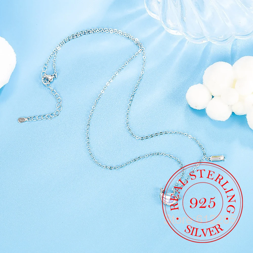 925 Sterling Silver Charm Necklaces & Pendants Choker Statement Necklace For Women Birthday Party Gift Jewelry