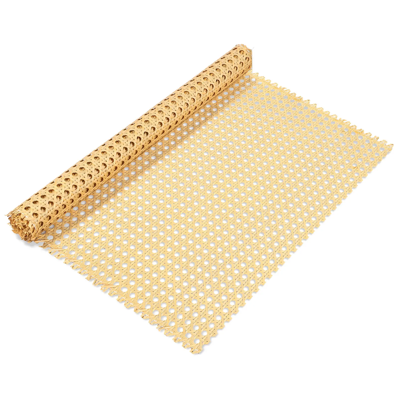 Plastic Rattan Webbing Roll Washable Faux Cane Webbing PE Artificial Woven Open Mesh Cane Handwoven Synthetic Poly Rattan Roll