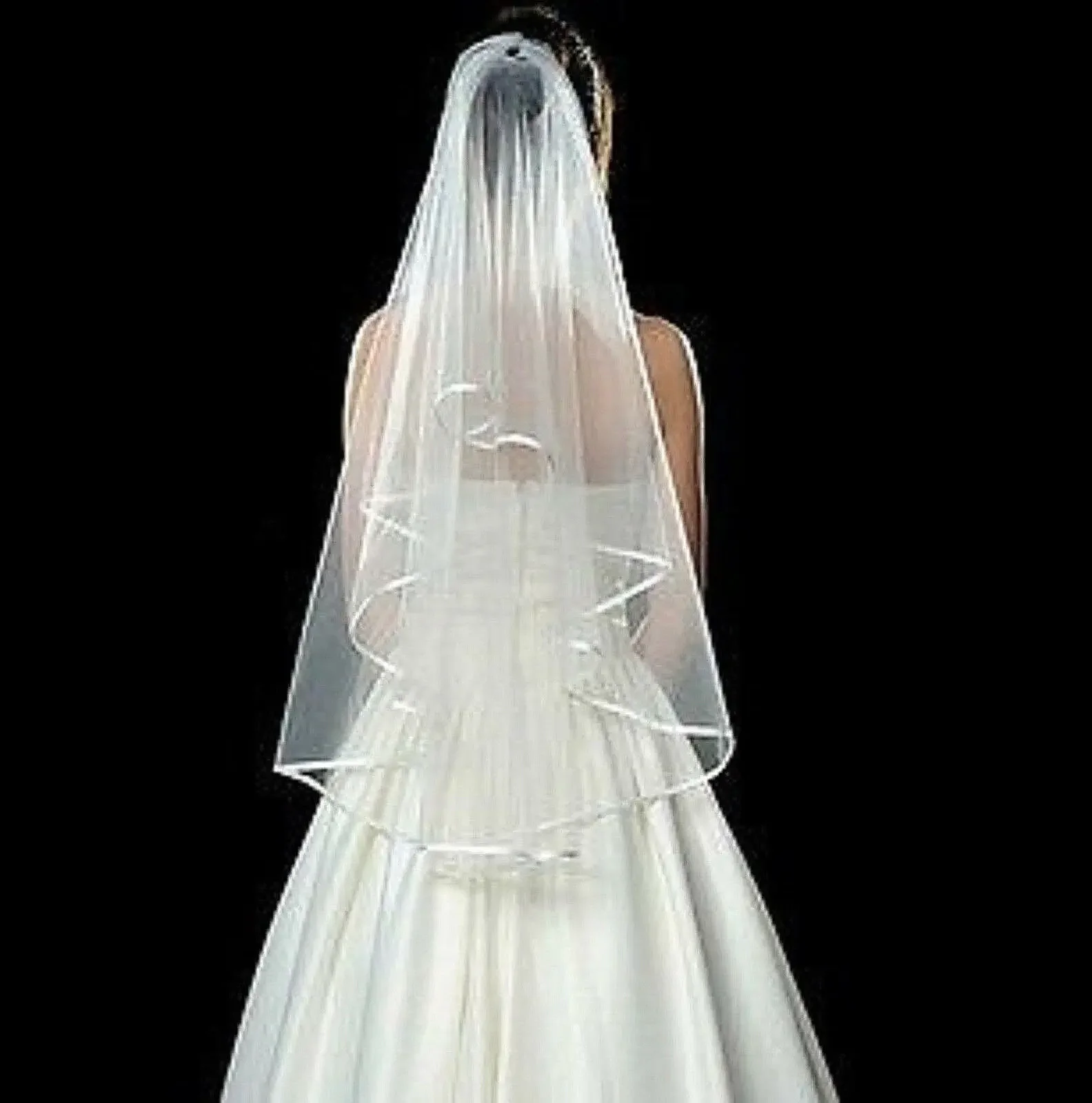 

Women White Bride Hen's Night Prop Wedding Veil WITH COMB Accessory