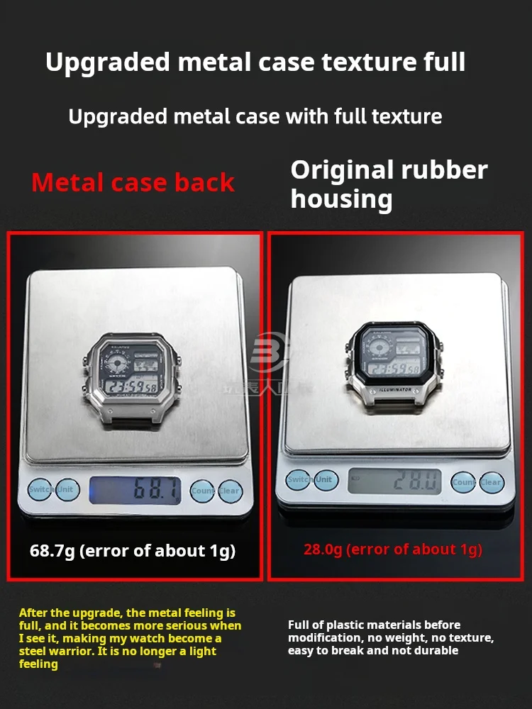 Specific AE1200 modified metal case for Casio AE-1200wh AE1300 watch  men women Modified stainless steel watch case accessories