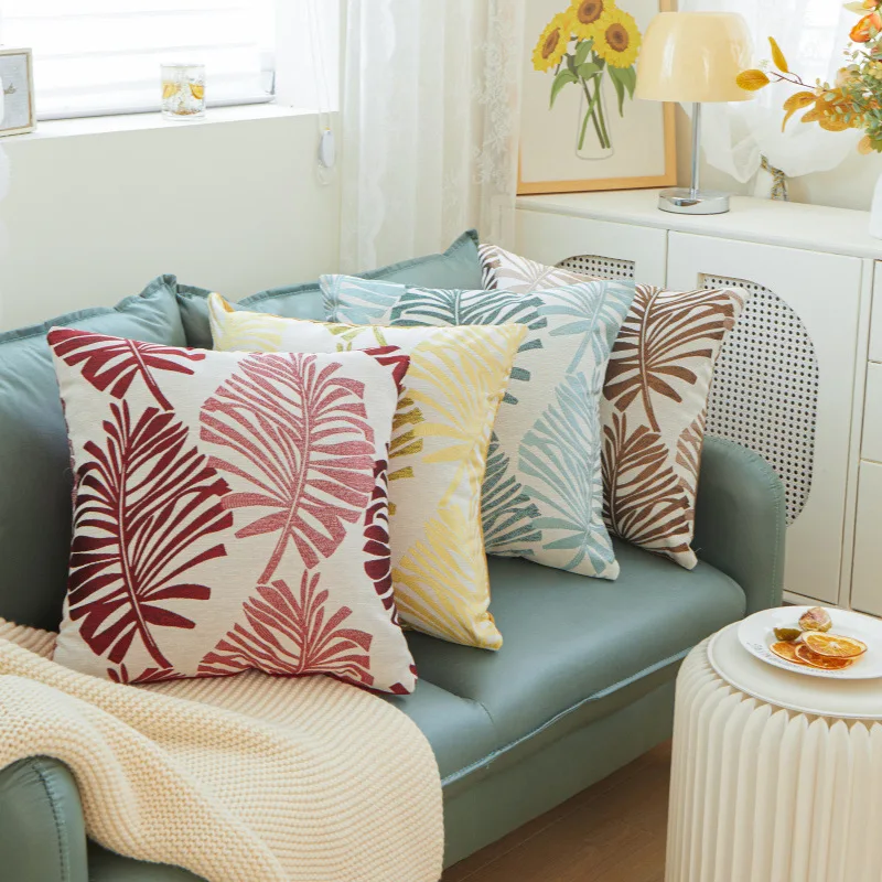 1PC Brown leaf pillow cover business gift supermarket bedside sofa pillow cushion case