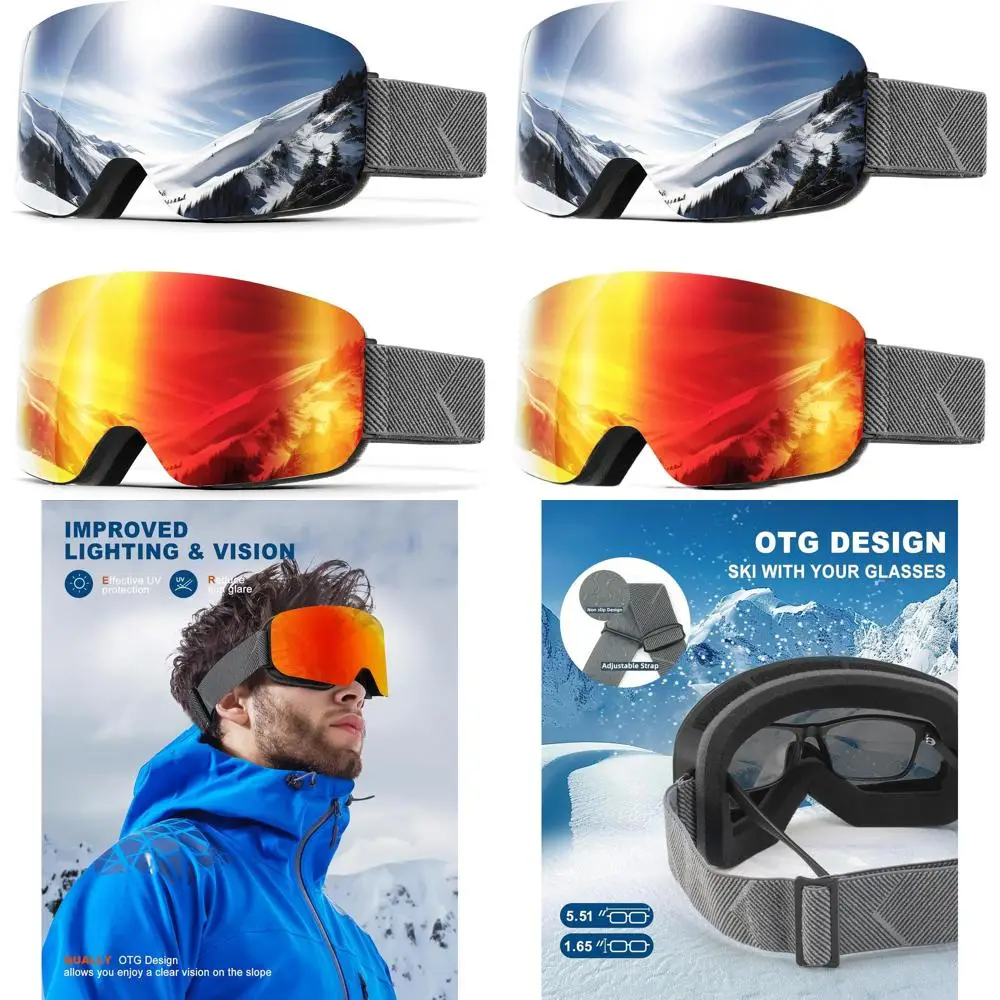 

Очки унисекс для лыж и сноуборда с защитой от запотевания и полной защитой от ультрафиолета