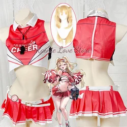Game Goddess of Victory: Nikke Clay Cosplay Clay Bay Cos Costume Wig Cheerleader Uniform For Hallowmas Carnival Adult Outfit